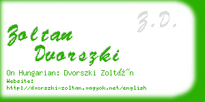 zoltan dvorszki business card